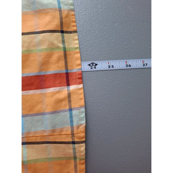 Liz Claiborne Womens Top 10 Orange Plaid Sleveless Collar Preppy Light Academia - Picture 6 of 6